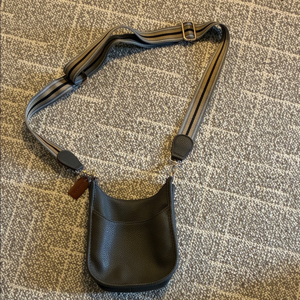 Elegant Dark grey Crossbody Bag with Adjustable Strap